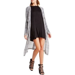 BCBGeneration Plaid Sheer Kimono Trench Coat - NWT